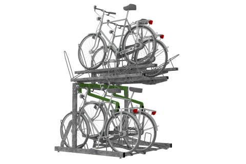 Kaksikerroksiset pyörätelineet | Pyöräpysäköinti sähköpyörille