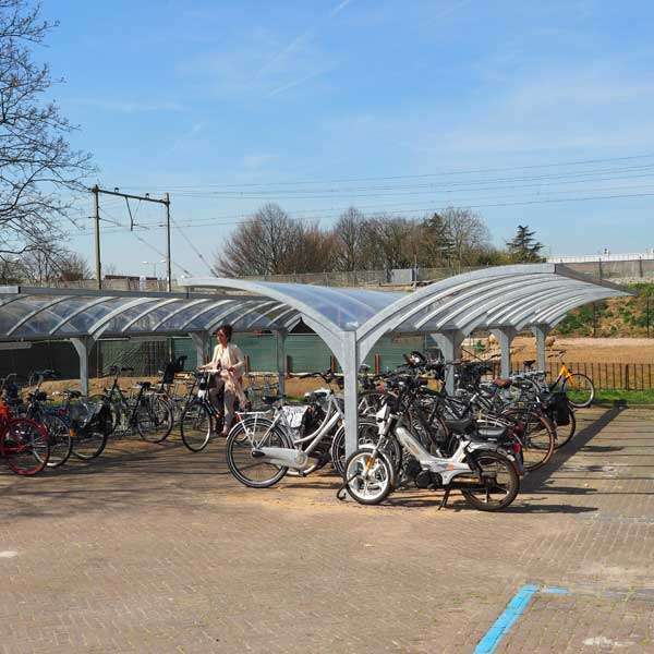 Fietsparkeren fietsoverkapping rokersoverkapping transparant FalcoGamma