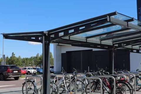 Pyöräkatokset ja pyöräparkki Kymenlaakson keskussairaala, Kotka