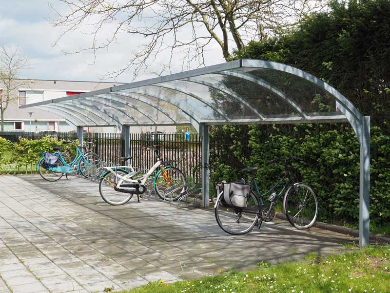 Fietsparkeren fietsoverkapping rokersoverkapping transparant FalcoGamma