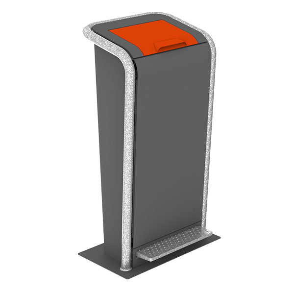 straatmeubilair afvalbak vuilnisbak prullenbak met klep pedaal FalcoJona